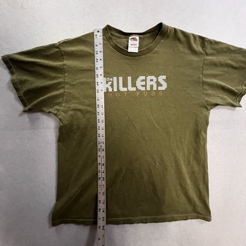 Vintage Y2K The Killers Hot Fuss 2004 Dots T-Shirt Adult Size Large Green - Picture 5 of 8